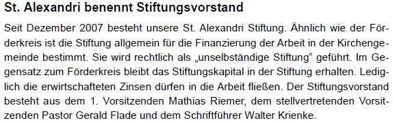 Benennung Stiftungsvorstand